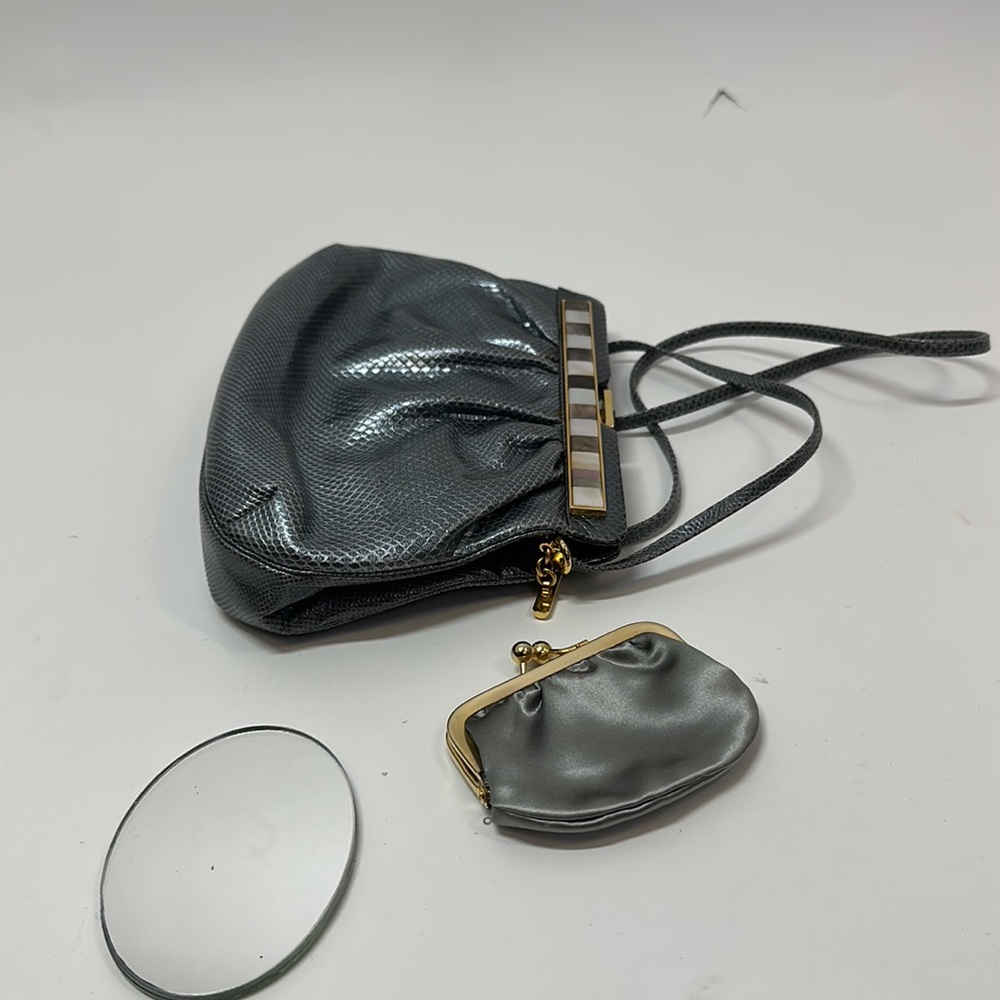 Judith Leiber Bag - pewter color with gemstones, very good condition